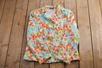 Vintage 1990s Floral Suit Button Up Shirt