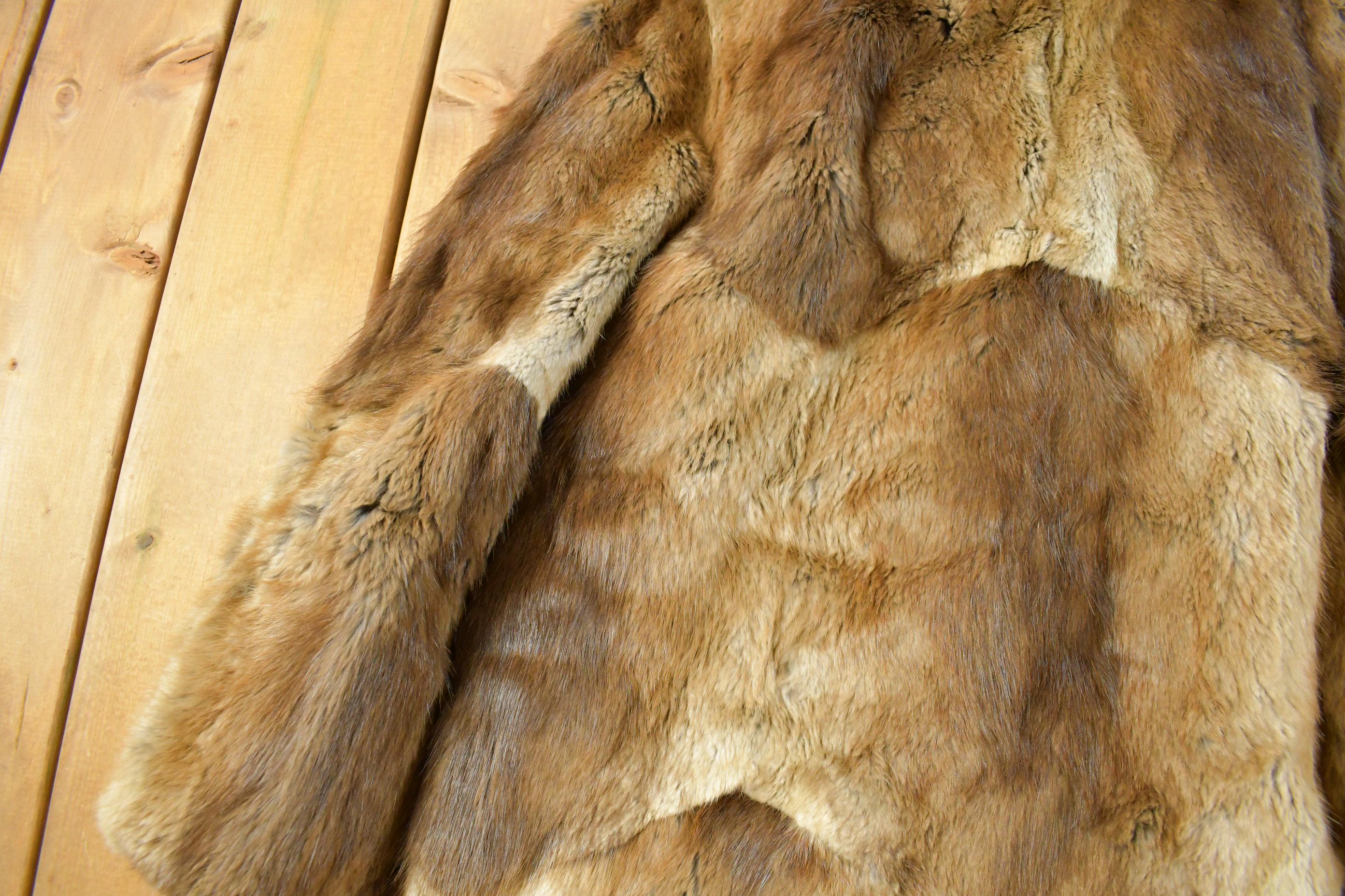Vintage 1960s Henry Furs Rabbit Fur Full Length Coat Men's Small