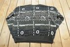 Vintage 1990s Michael Gerald Knitted Crewneck Sweater Mens 2XL / All Over Pattern / Made In Korea / Abstract Geometric Pattern