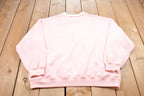 Vintage 1990s Bold Spirit Pink Flowers Collared Crewneck Sweatshirt
