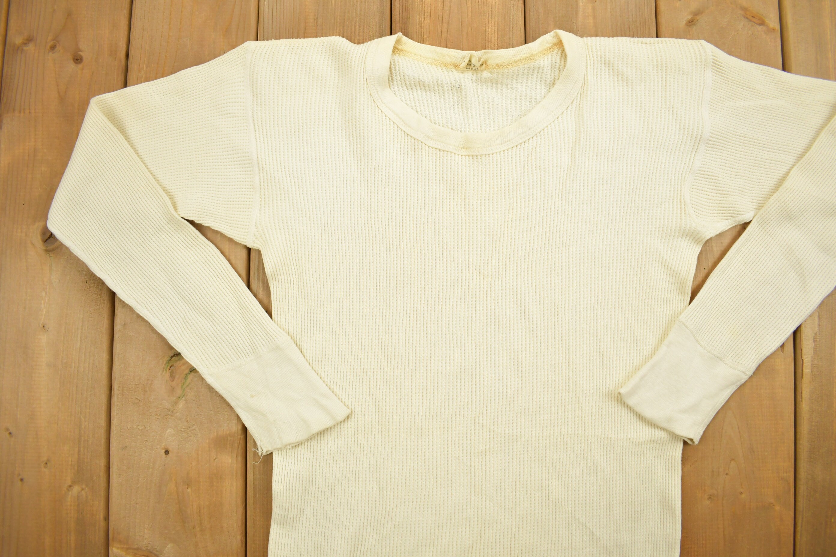 Vintage 1990s Blank White Slim Fit Sweater