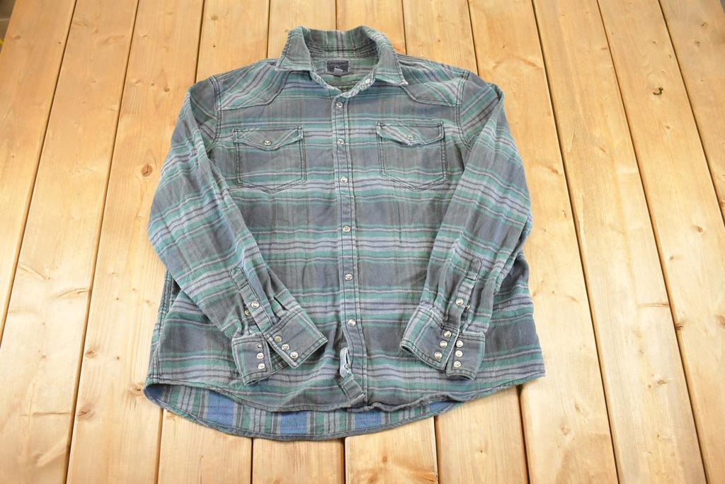 Vintage 1990s Converse One Star Plaid Button Up Shirt Men's L / 90's Rugged Polo