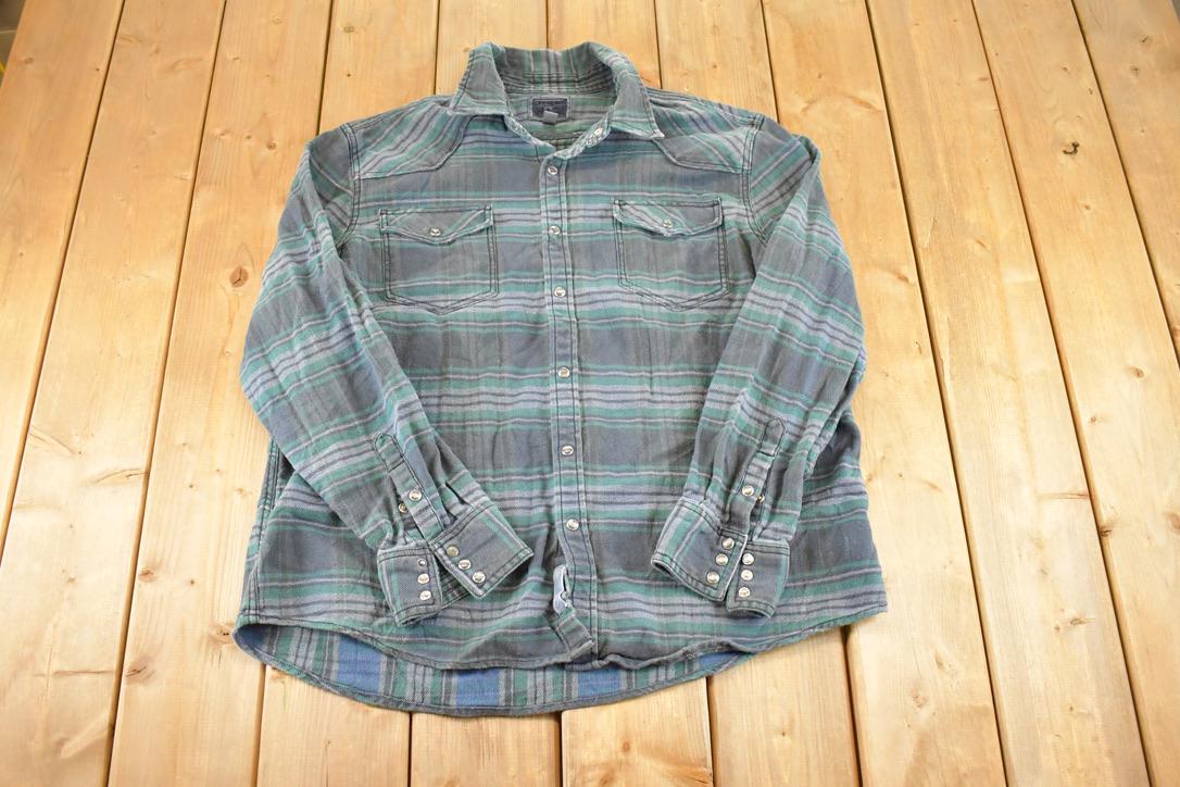 Vintage 1990s Converse One Star Plaid Button Up Shirt Men's L / 90's Rugged Polo