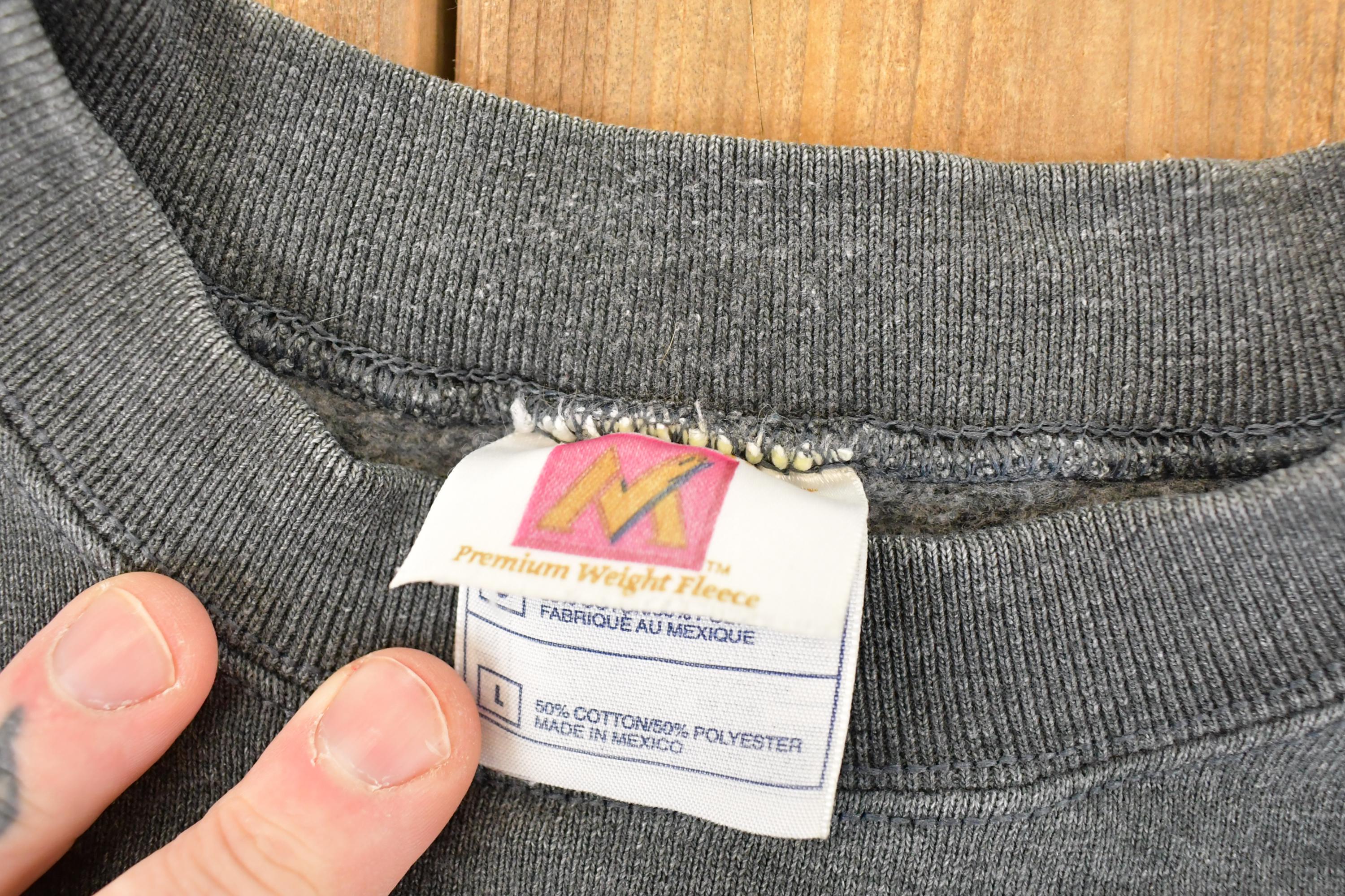 Vintage 1990s Premium Weight Fleece Blank Crewneck Sweatshirt Mens L