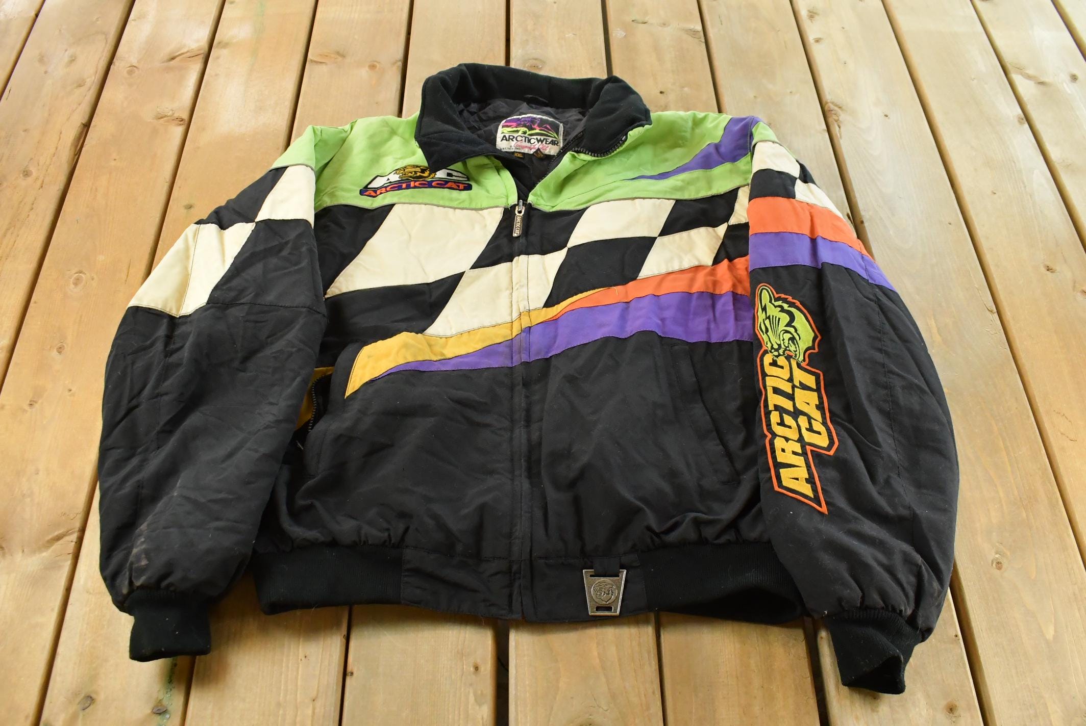 Vintage 1990s Arctic Cat Snowmobile Racing Jacket Men's 2XL