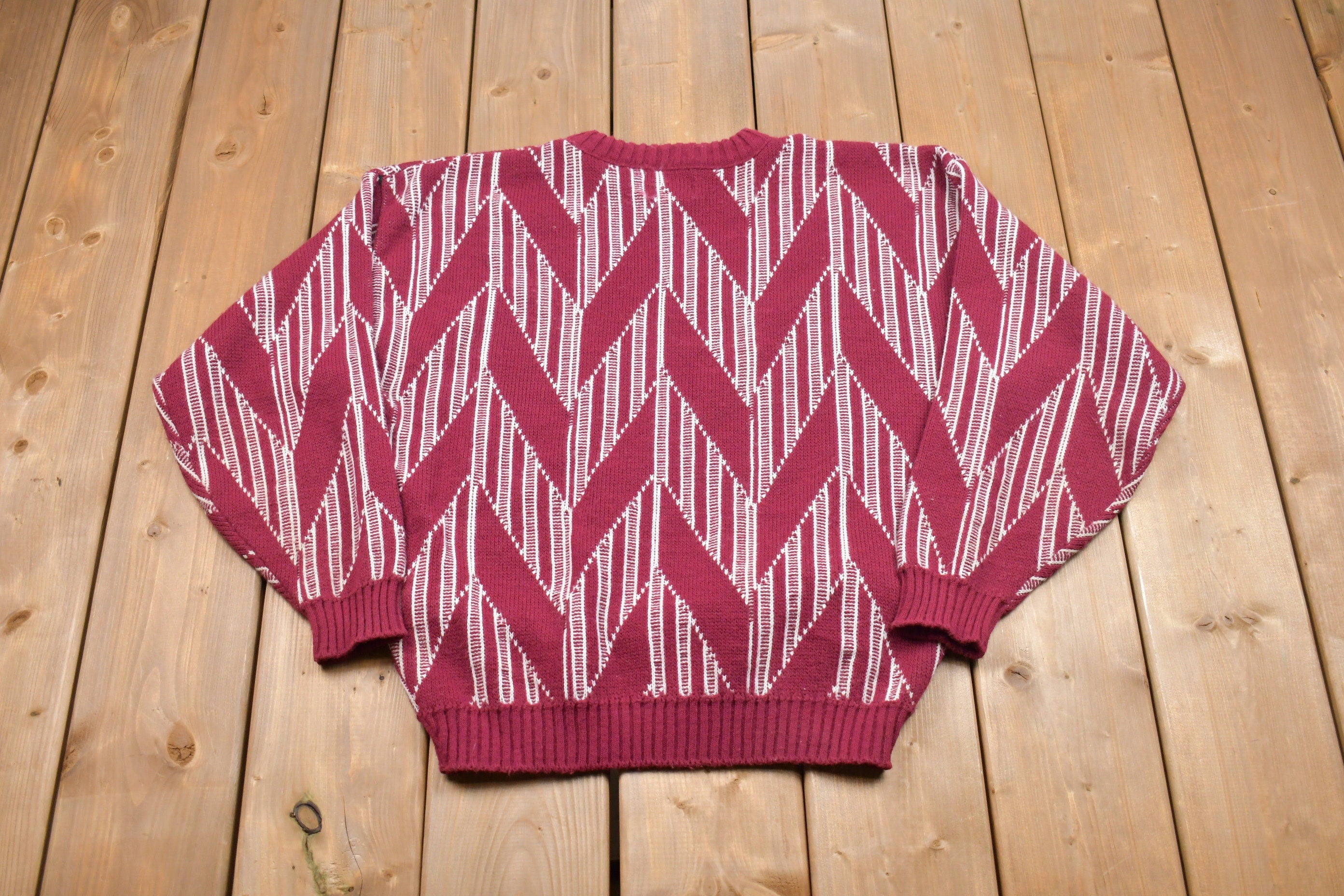 Vintage Knitted Aspetuck Trading Co Sweater