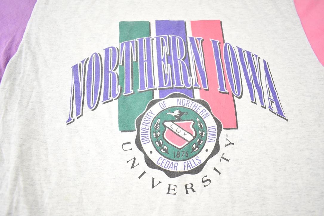 Vintage 1990s Northern Iowa University Gear For Sports Graphic T-Shirt Made In USA