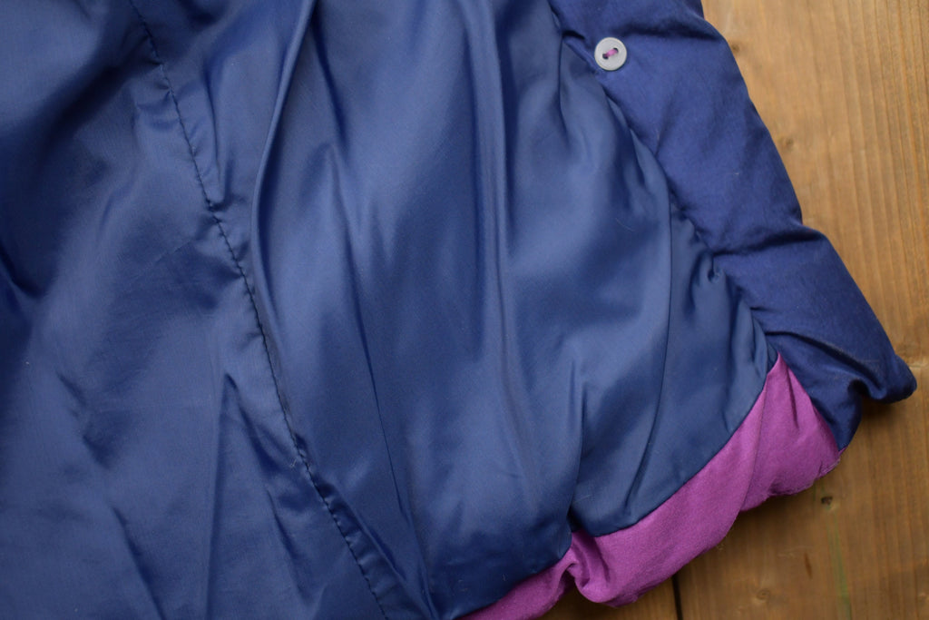 Vintage 1990s Purple Full Length Down Fill Puffer Jacket