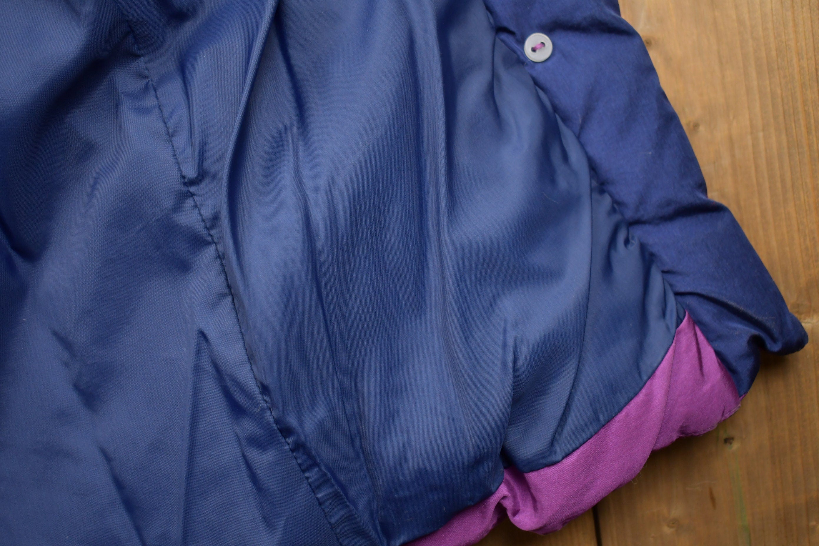 Vintage 1990s Purple Full Length Down Fill Puffer Jacket