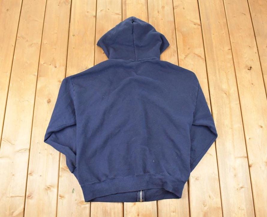 Vintage 1990s Jerzees Full Zip Blank Hoodie Sweatshirt Mens L