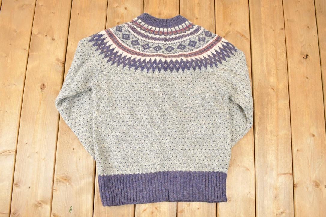 Vintage 1990s Woolrich Abstract Knit Crewneck Sweater Womens L