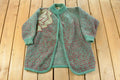 Vintage 1980s Floral Wool Mohair Knit Cardigan Sweater Women's XL