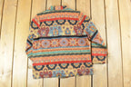 Vintage 1990s Studio Works Petite Abstract Knit Light Jacket