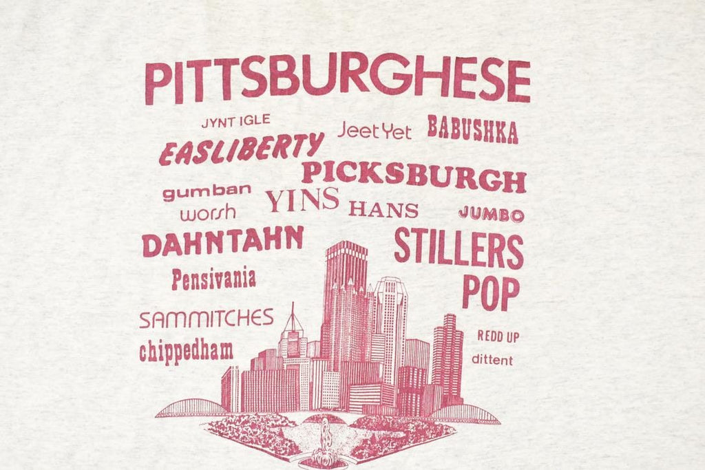 Vintage 1990s Pittsburghese Souvenir Travel T-Shirt Men's XXL