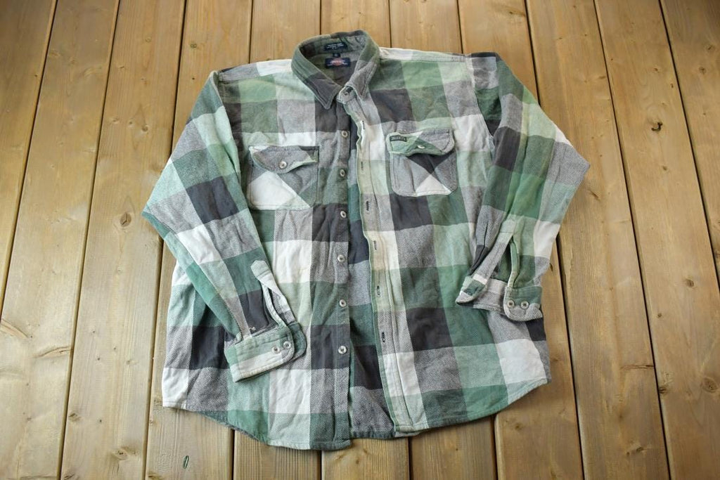 Vintage 1990s Dickies Plaid Thick Button Up Shirt