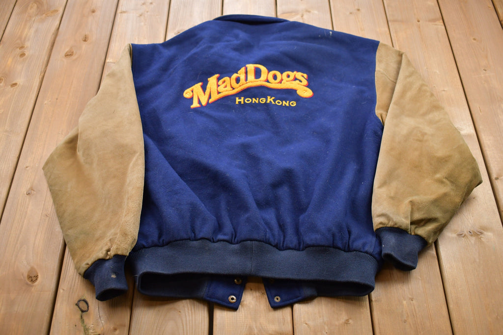 Vintage 1990s Mad Dogs Hong Kong Wool Varsity Jacket Wool