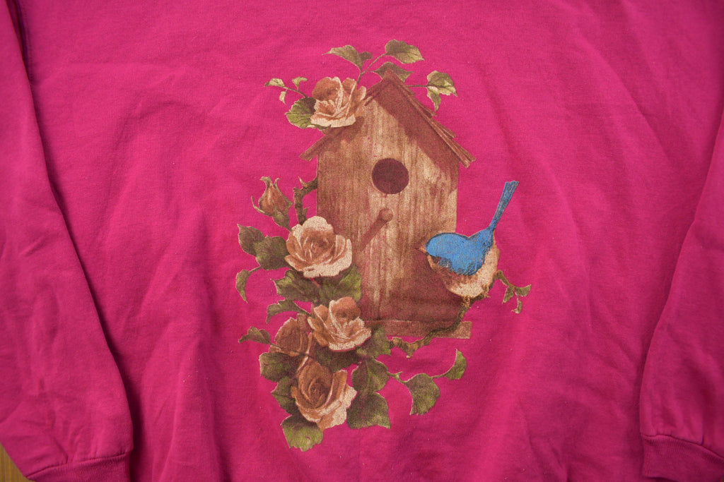 Vintage 1990s Bird And Birdhouse Crewneck Sweatshirt