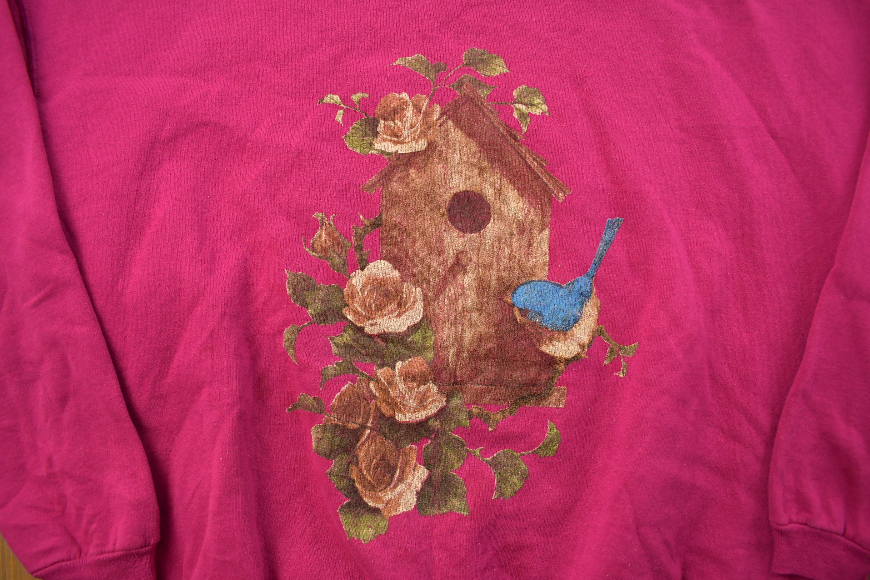 Vintage 1990s Bird And Birdhouse Crewneck Sweatshirt