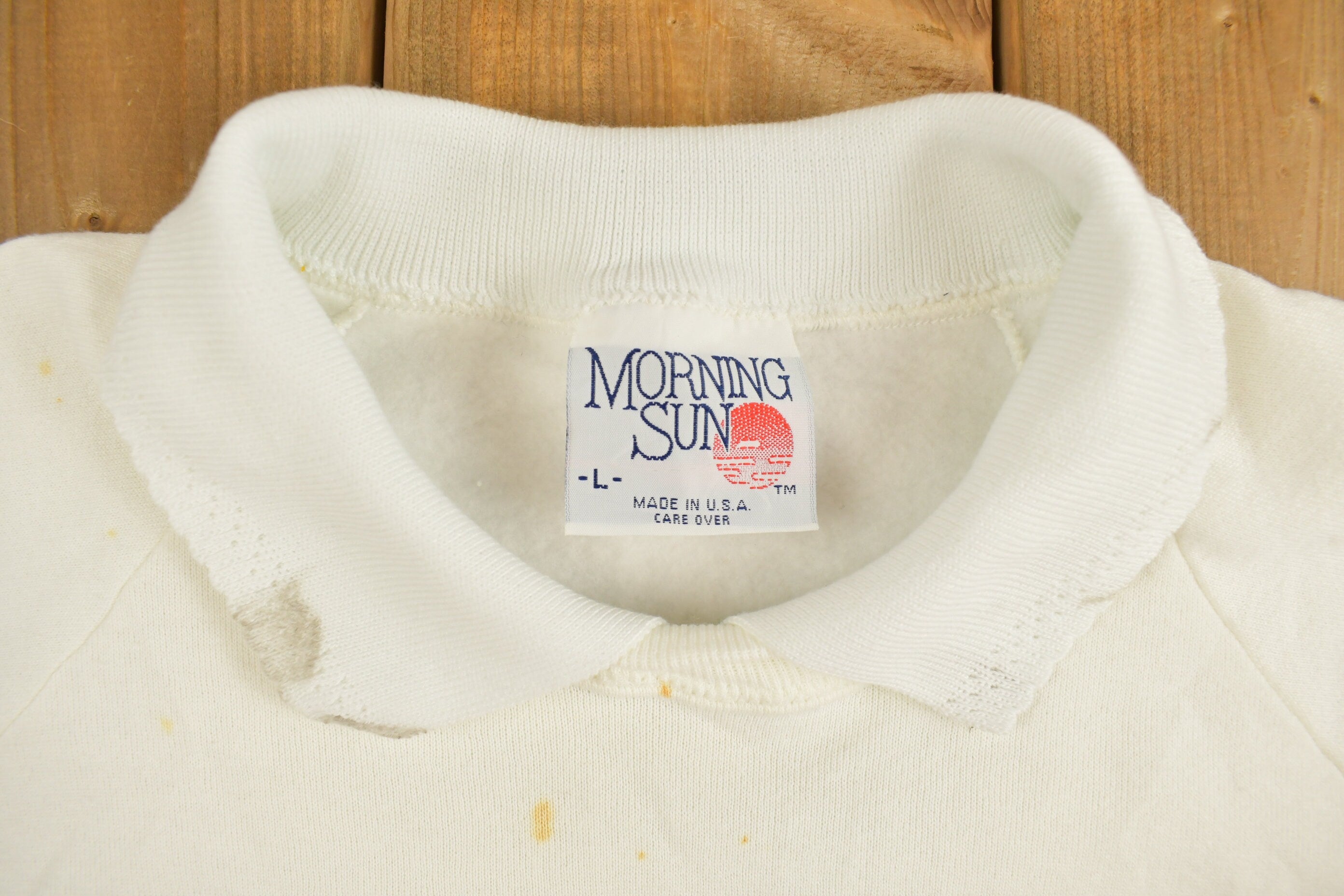 Vintage 1980s Morning Sun Floral Graphic Collared Sweatshirt