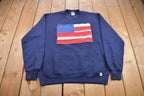 Vintage 1990s Russell Athletic American Flag Crewneck Sweatshirt