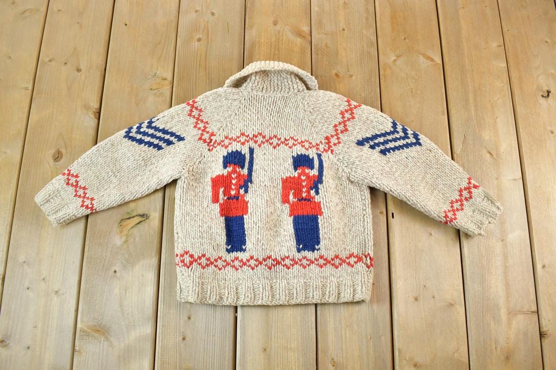 Vintage 1960s Marching Band Wool Knit Full Zip Sweater Youth S