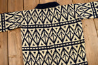 Vintage 1960s Abstract Hand-Knit Mock-Neck Sweater