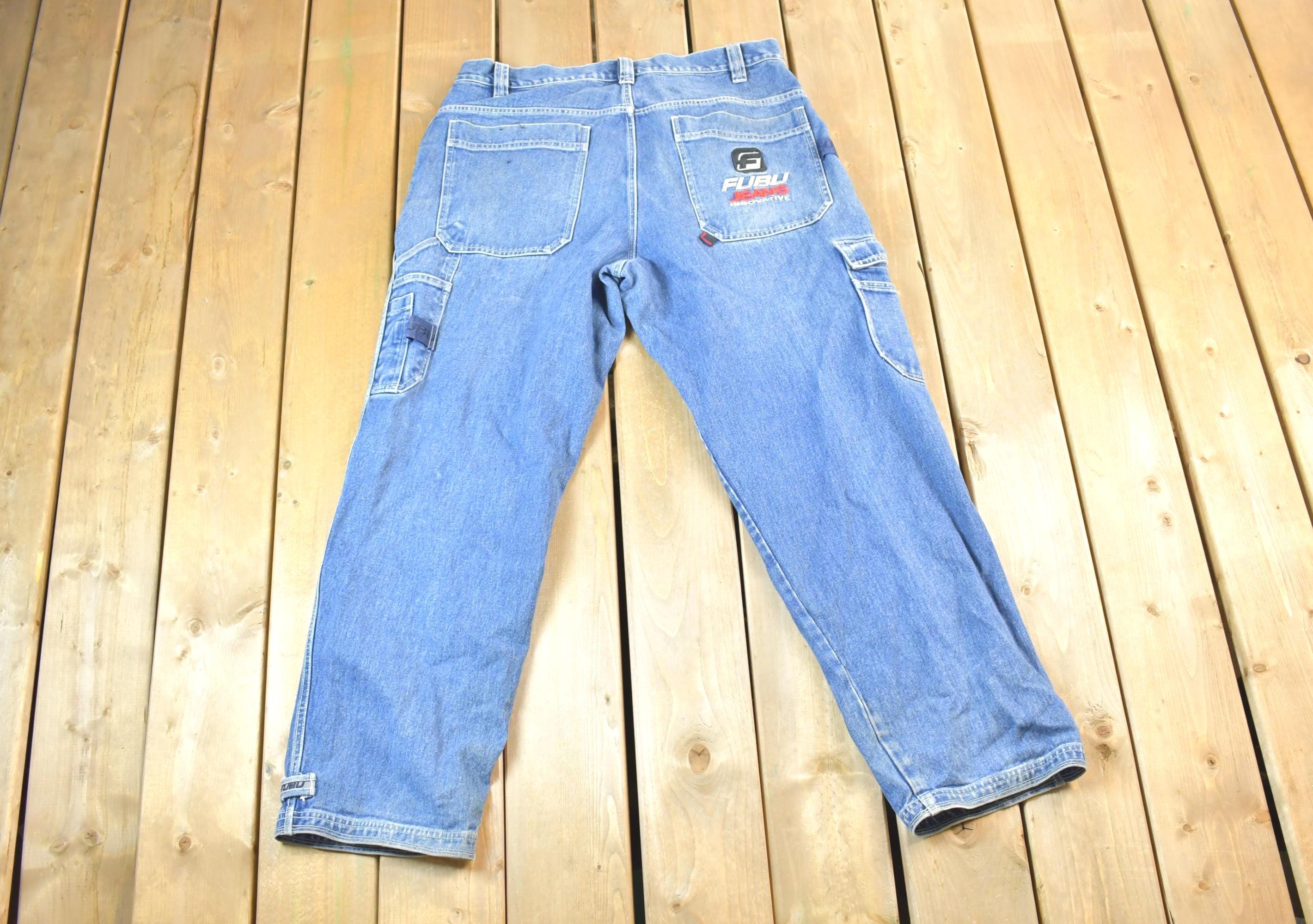 Vintage 1990s Fubu The Collection Denim Hip Hop Jeans Size 38 x 30