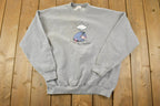 Vintage 1990s Eeyore The Disney Store Under The Weather Crewneck  Vintage Sweatshirt  Vintage Disney  Mickey  Embroidered  Made In USA