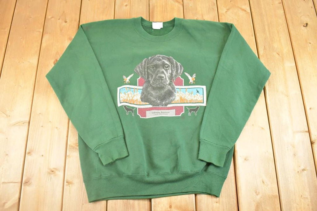 Vintage 1990s Labrador Retriever Souvenir Crewneck Sweatshirt Mens L / 90s Crewneck / Travel Vacation Sweater / Streetwear