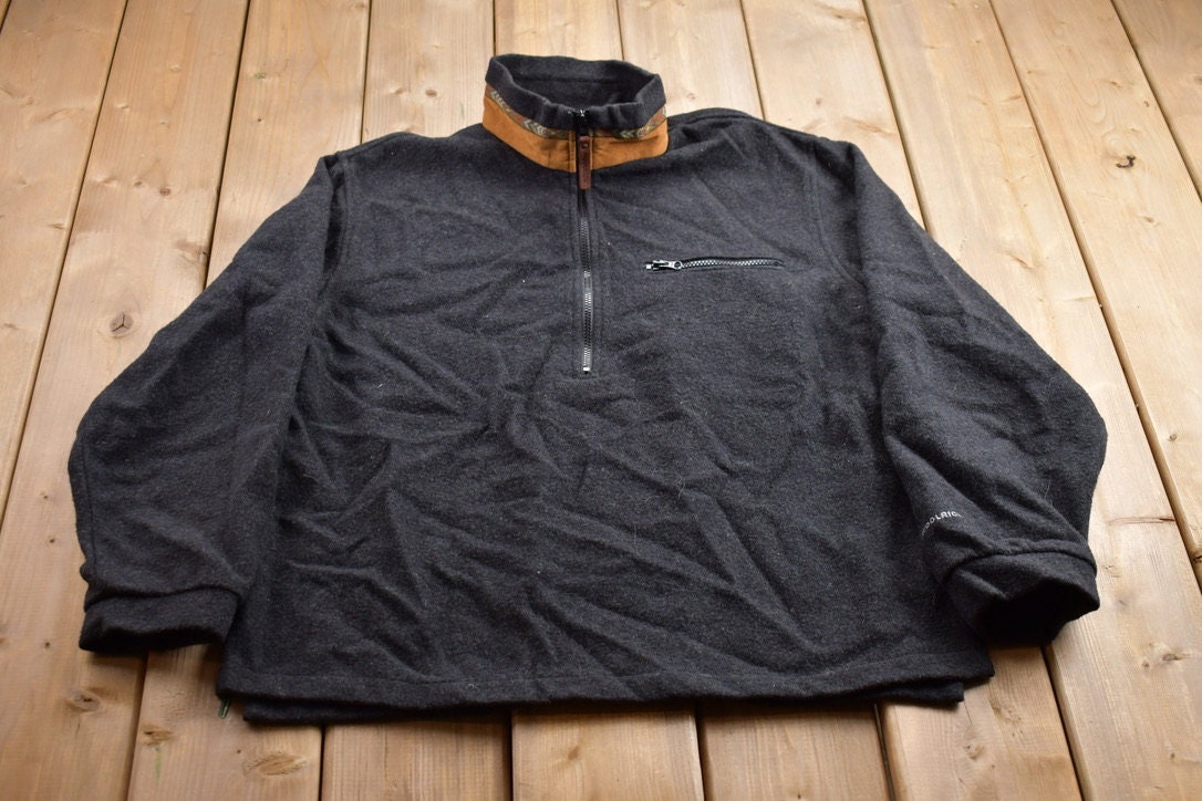 Vintage 1990s Woolrich Half Zip Wool Knit Sweater