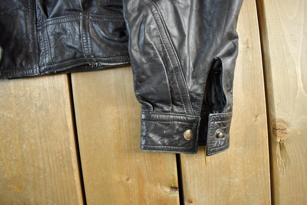 Vintage Berman's Leather Biker Jacket - 1990s Moto Style