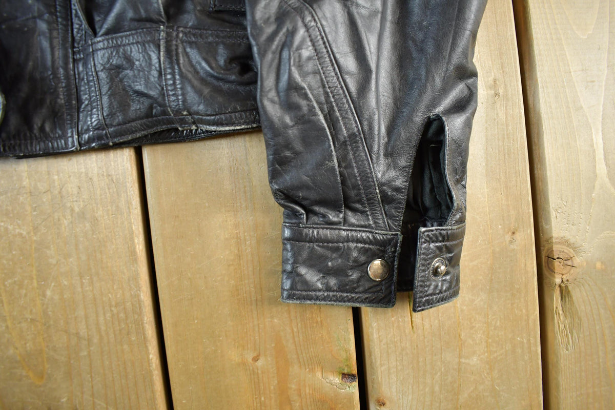 Vintage Berman's Leather Biker Jacket - 1990s Moto Style