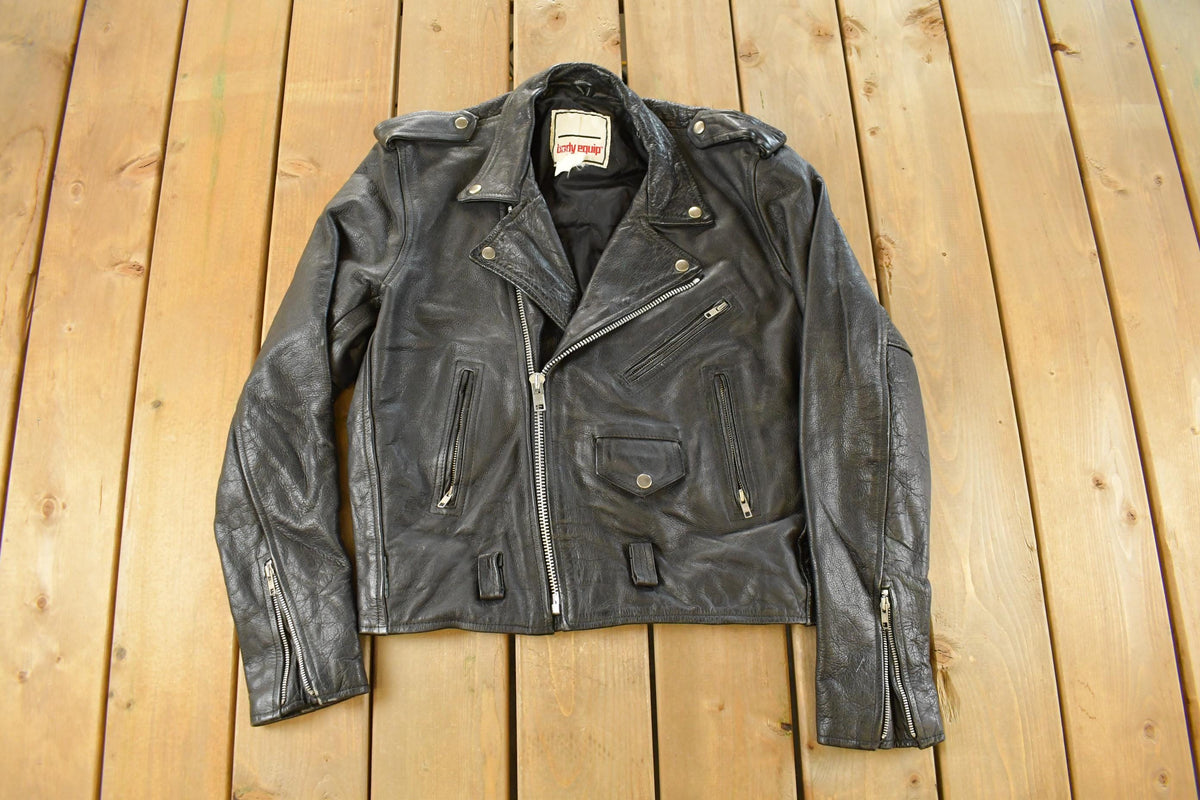 Vintage 1990s Body Equip. Leather Biker Jacket Men's Medium