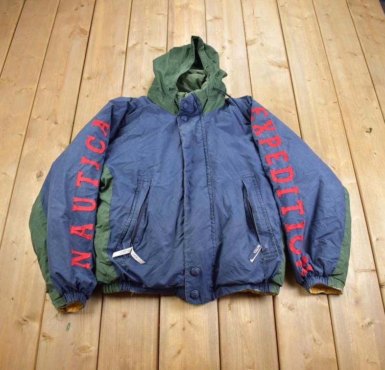 Vintage 1990s Reversible Nautica Expedition Goose Down Puffer Jacket