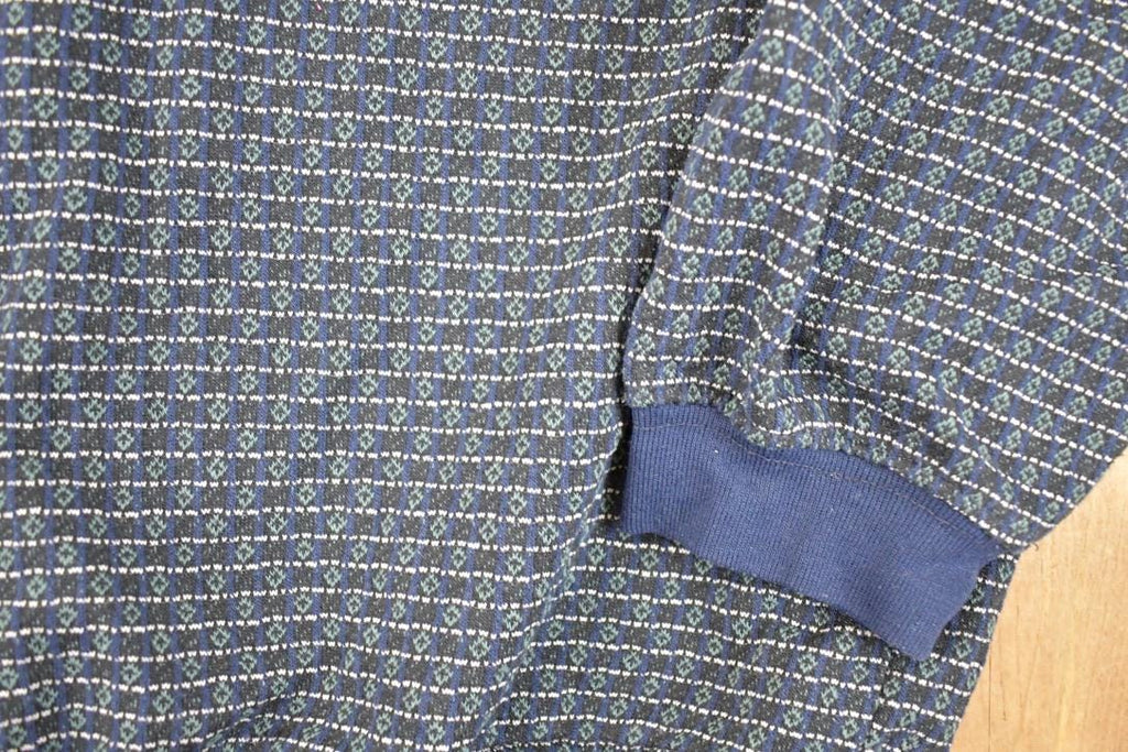 Vintage 1990s Greenlines International Quarter Button Knit Sweater Men's L