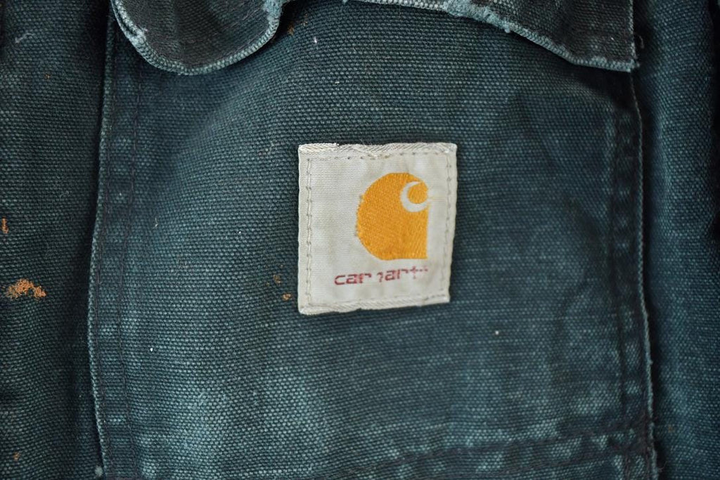 Vintage 1990s Distressed Carhartt Heavy Duty Olive Jacket Made In USA