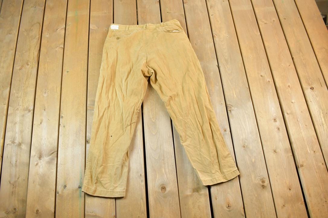 Vintage 1970s Tan Denim Work Jeans Size 34 x 25