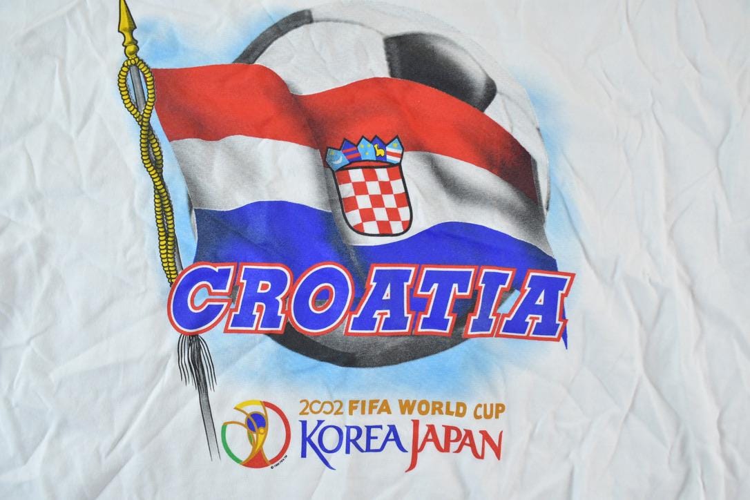 Vintage 2002 Fifa World Cup Korea Souvenir Prima Cotton Single Stitch Graphic Print T-Shirt
