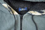 Vintage 1990s All Over Print Horses Medium Weight Fleece Hooded Zip Up Jacket