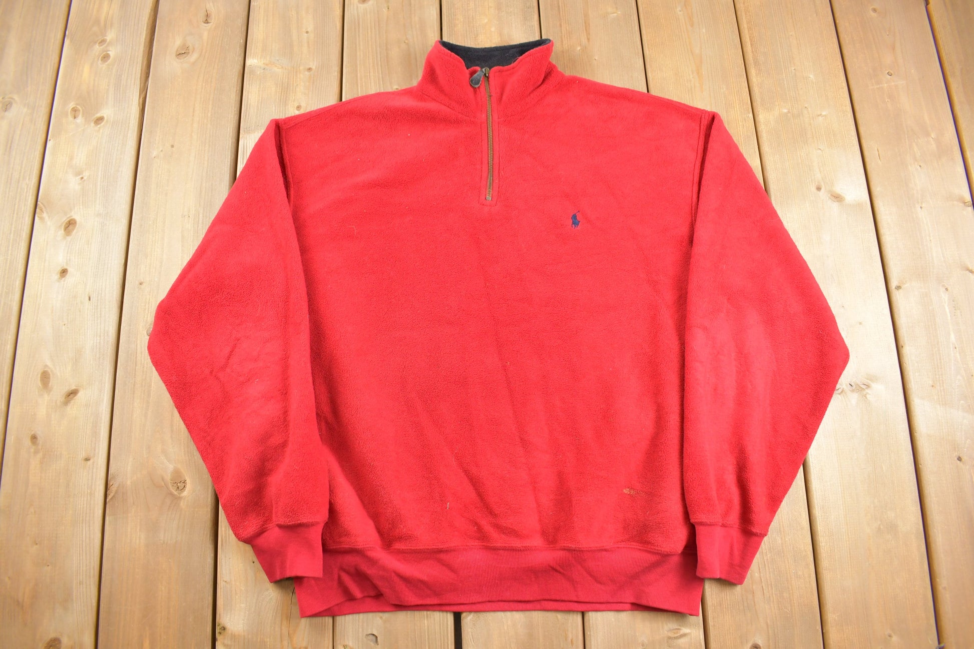 Vintage 1990s Polo Ralph Lauren Quarter Zip Fleece Sweater