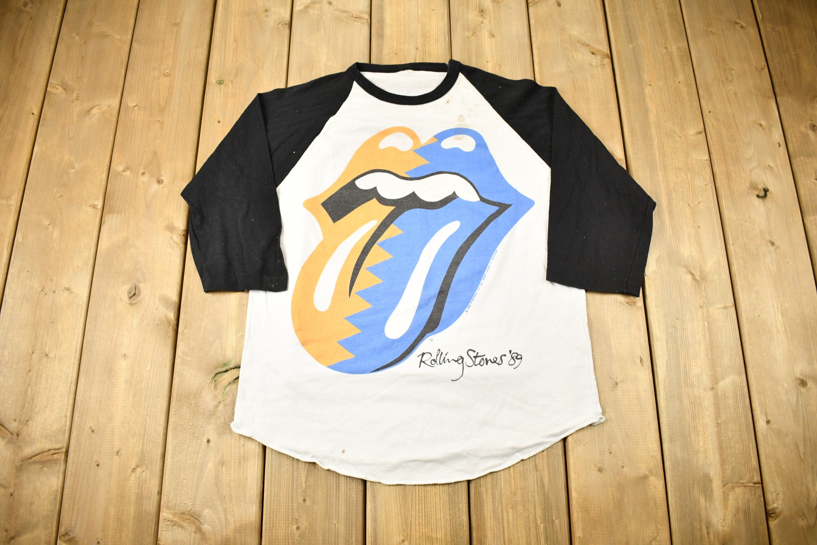 Vintage 1989 The Rolling Stones North American Tour Raglan Band T-shirt
