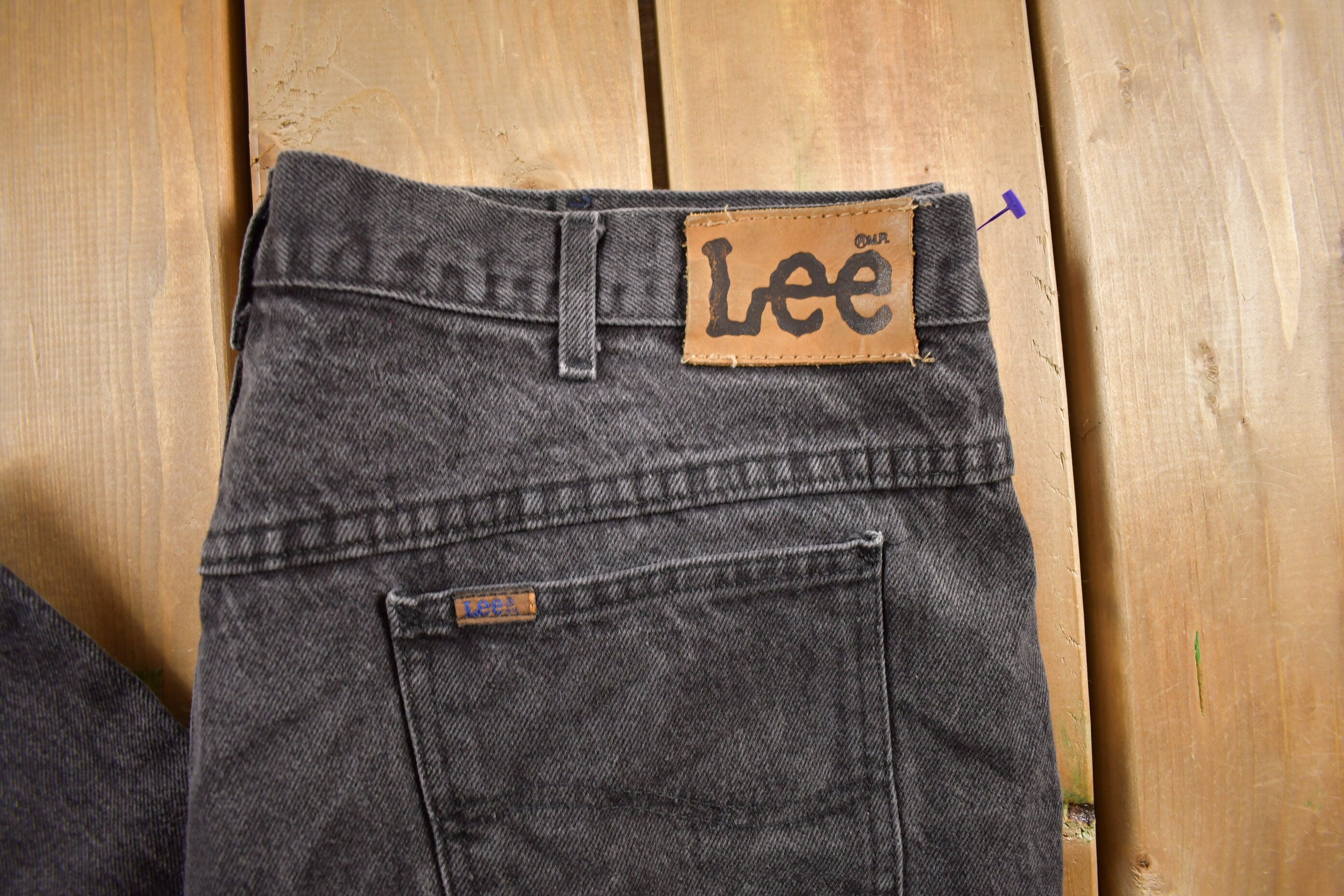 Vintage 1980s Lee Dark Wash Denim Jeans Size 37 x 28.5