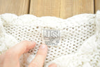 Vintage 1990s JS Fashion Wool Knit White Cardigan Sweater