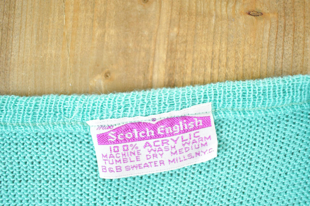 Vintage 1970s Scotch English Chunky Cable Knit T-Shirt Womens S