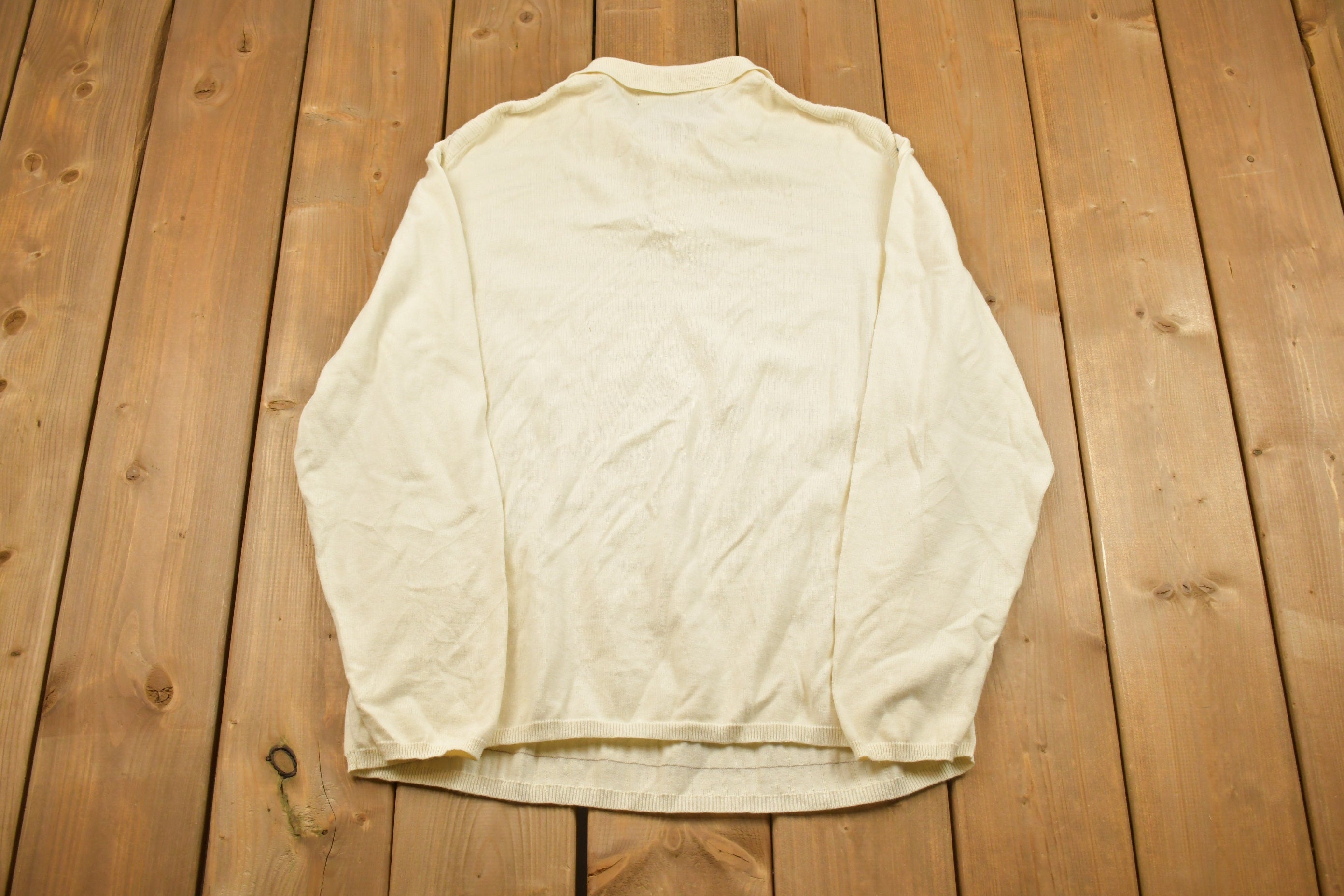 Vintage 1990s Knit Polo Sweatshirt