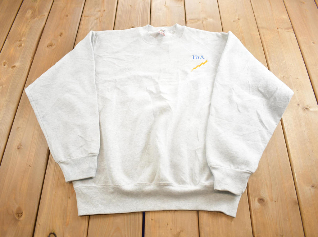 Vintage 1990s IDA Embroidered Crewneck Sweatshirt Made In USA