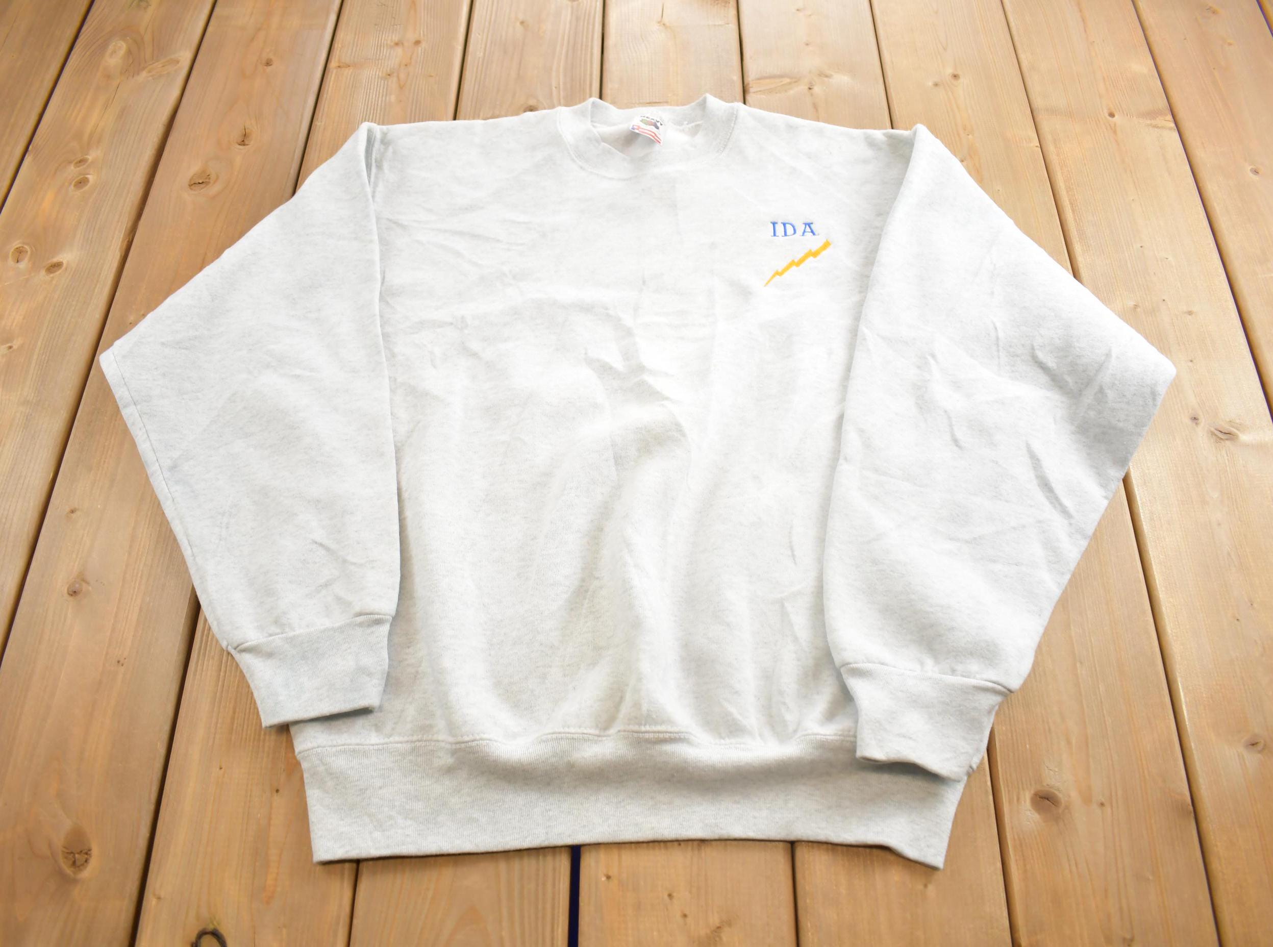 Vintage 1990s IDA Embroidered Crewneck Sweatshirt Made In USA
