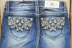 Vintage Y2K Miss Me Bedazzled Low Rise Jeans Size 26x33