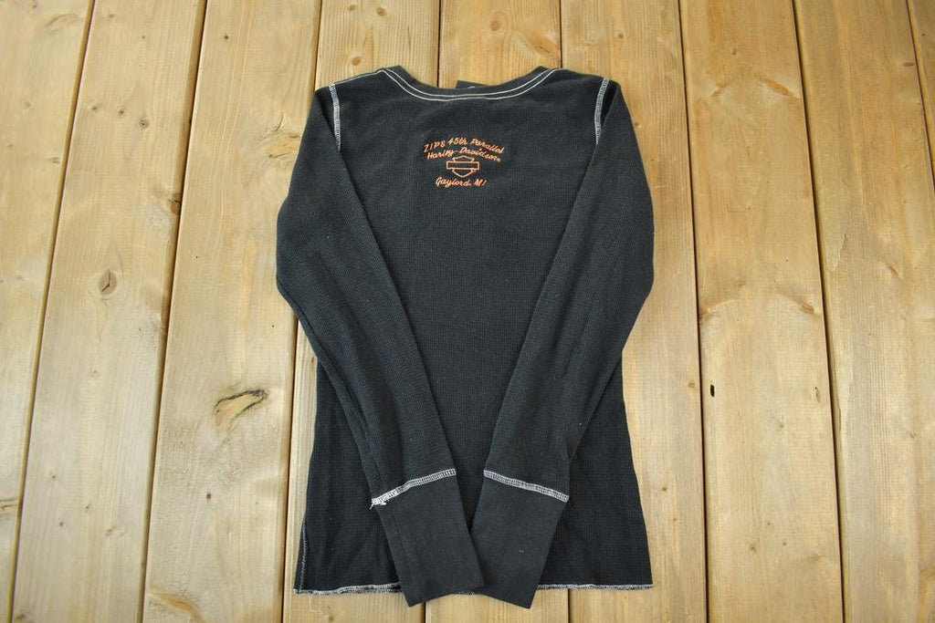 Vintage 1990s Harley Davidson Motorcycles Gaylord Michigan Womens Graphic Sweatshirt