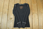 Vintage 1990s Harley Davidson Motorcycles Gaylord Michigan Womens Graphic Sweatshirt